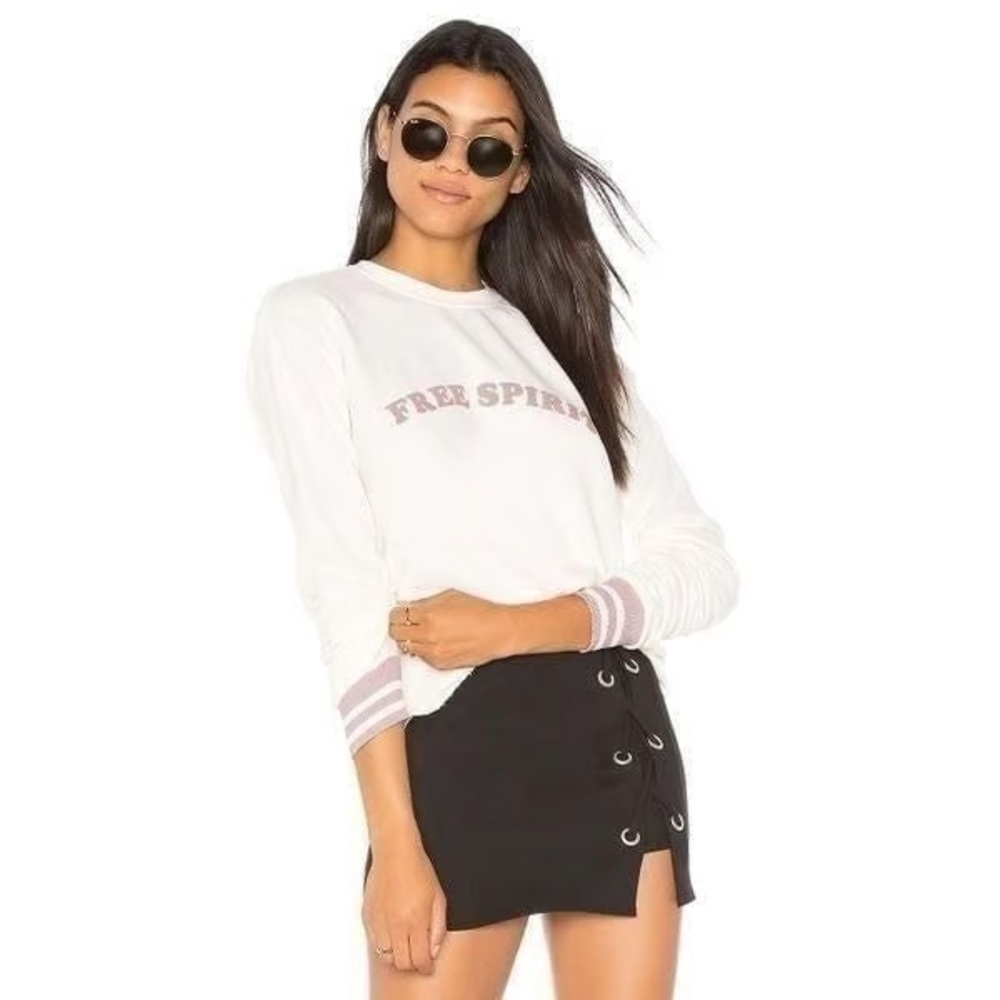 White and pink 'Free Spirit' Sweatshirt